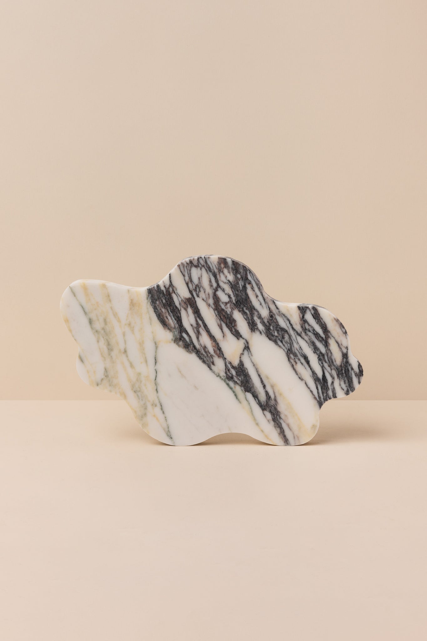 EXCHUES Natural Marble Jewelry Tray - Cloud Shape Ring Holder, Vanity Organizer (Calacatta Viola Cloud)