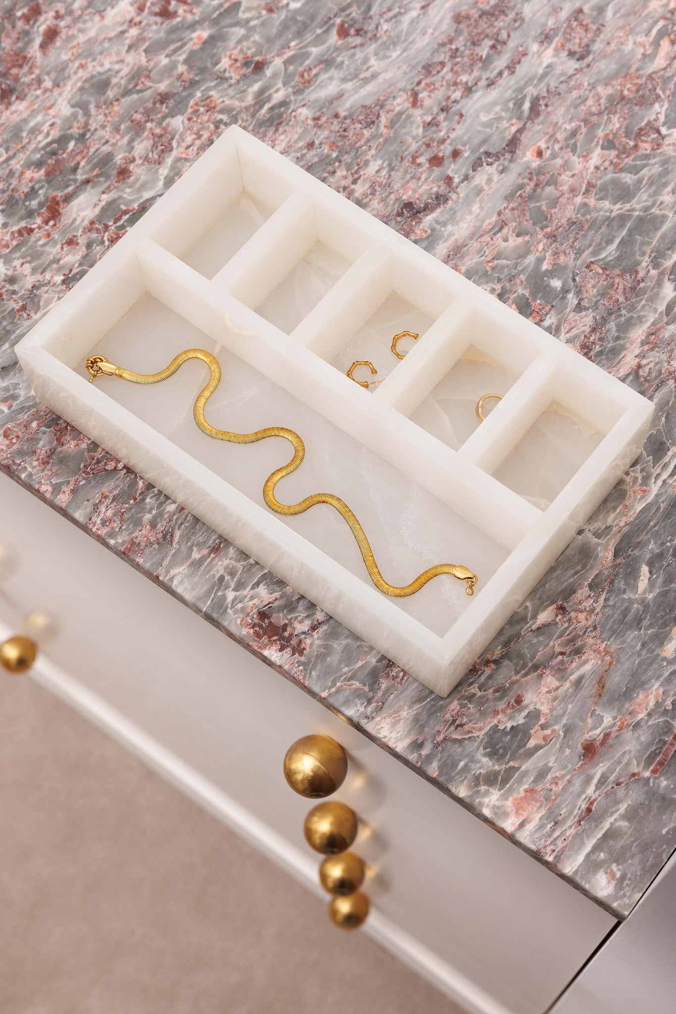 Marmi Jewellery Box (White Onyx)